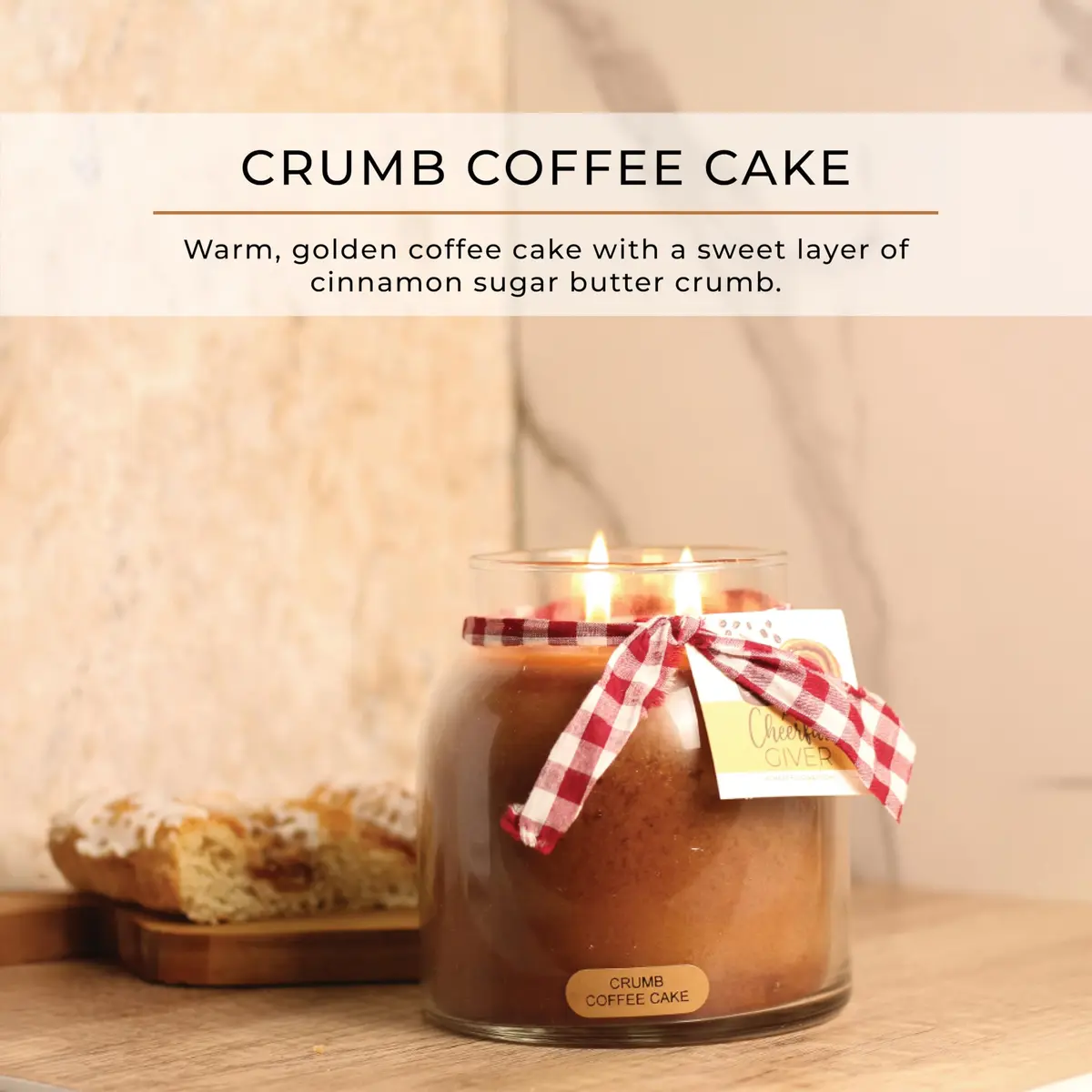 A Cheerful Giver Crumb Coffee Cake Candle 34oz | Long Burn Time & USA Quality - view 2