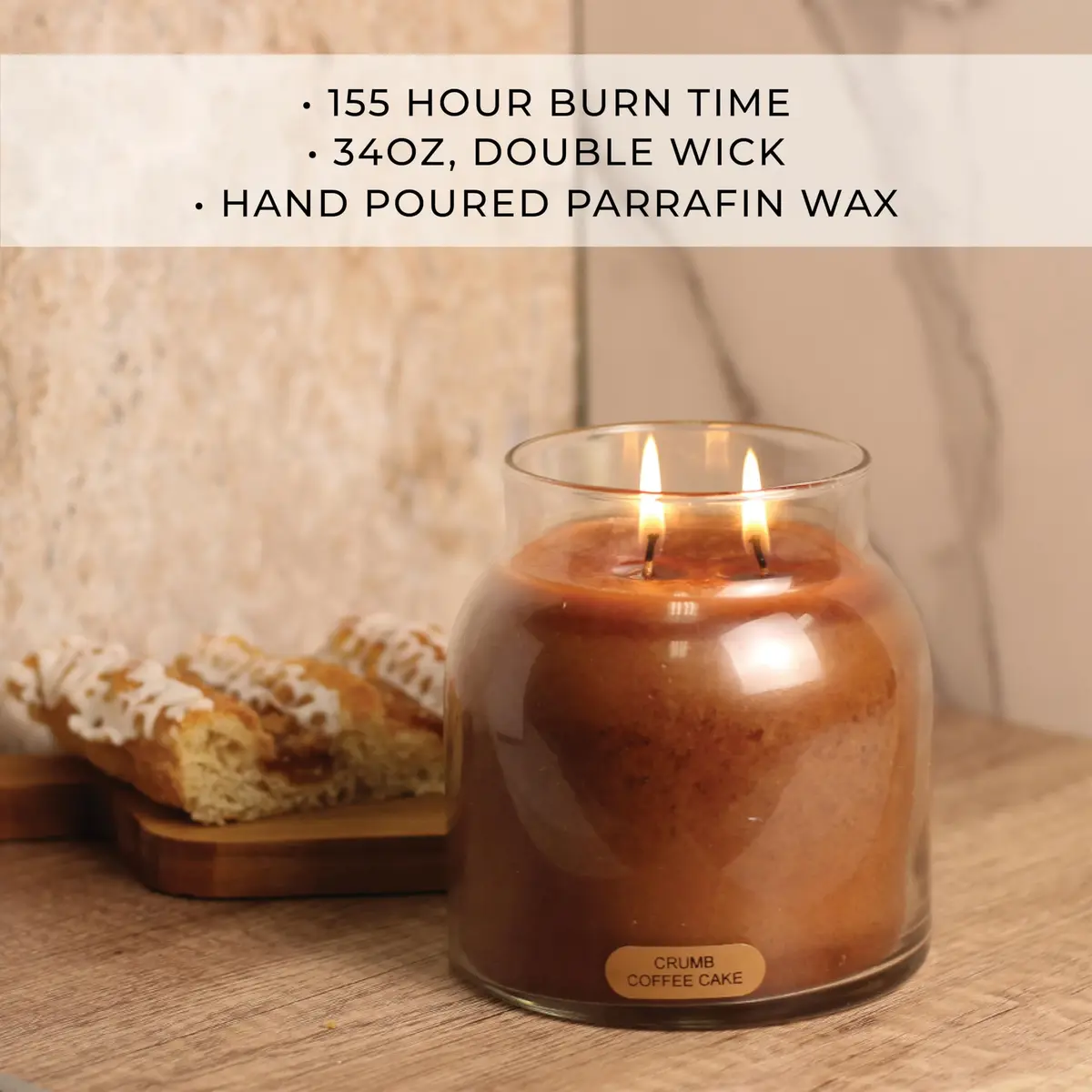 A Cheerful Giver Crumb Coffee Cake Candle 34oz | Long Burn Time & USA Quality - view 3