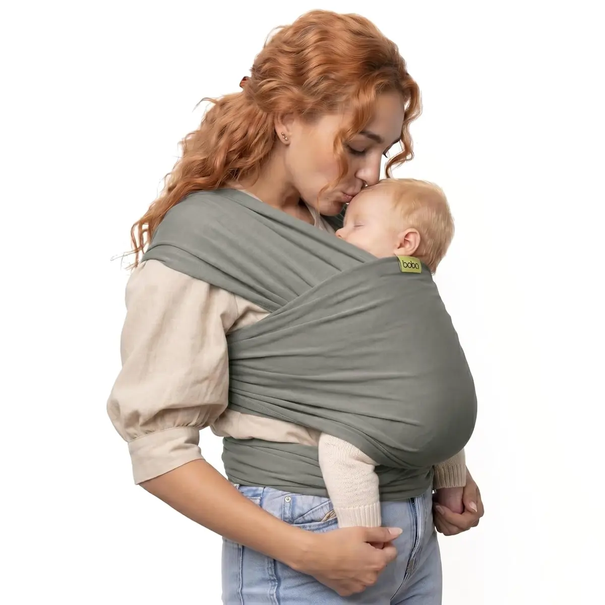 Boba Baby Wrap Carrier - Stretch Cotton Newborn Sling, Grey | Ergonomic, Hip-Healthy & Supportive (70-120 chars) - main product image