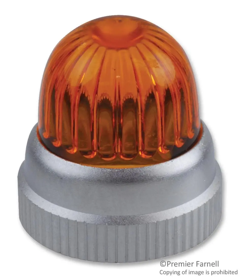 Dialight 125-1193-403 Lens Cap; Indicator Lens Colour:Yellow; 21.03mm Diameter | Suitable for Miniature Oil Tight Panel Mount Indicators - main product image