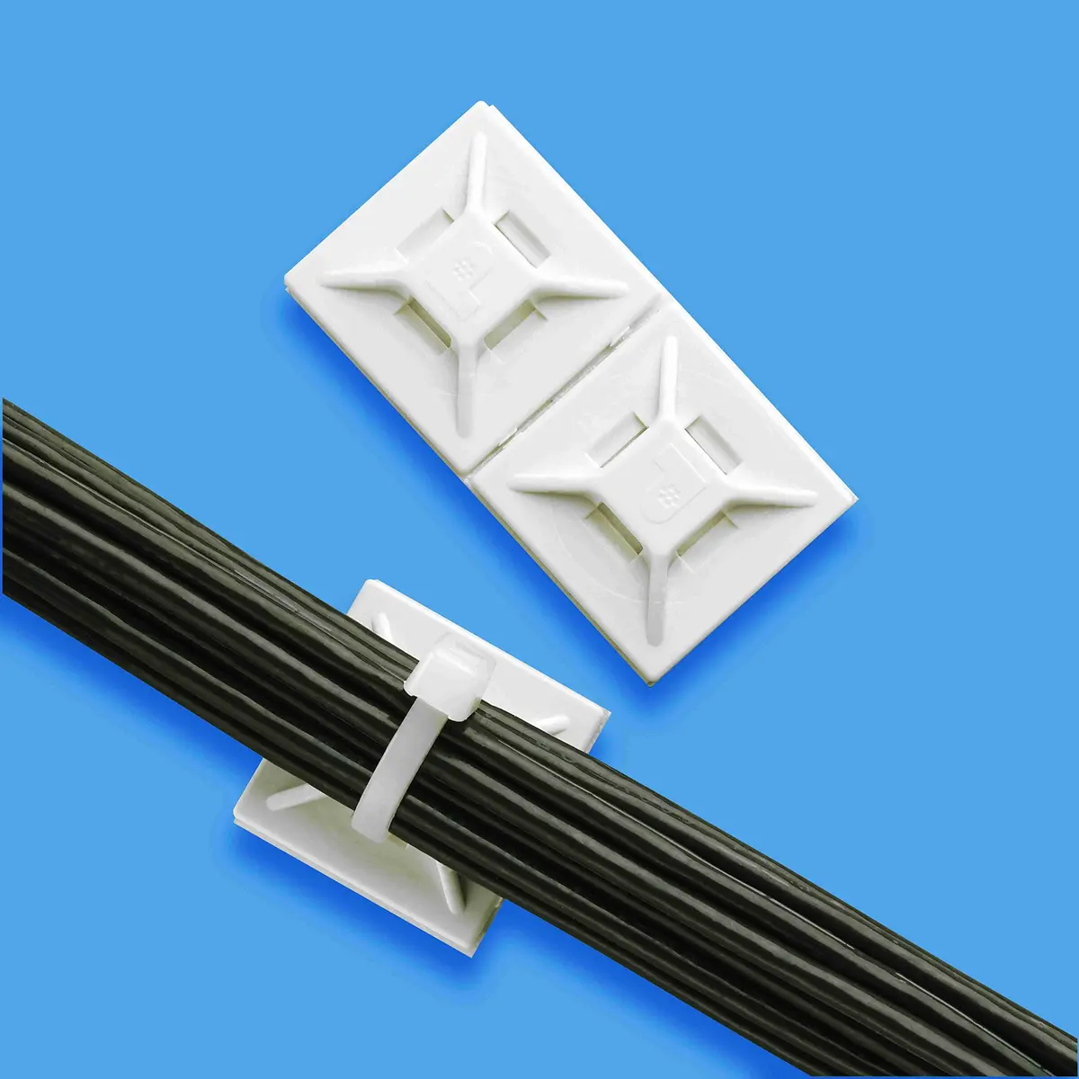 Panduit Cable Tie Mount, Adhesive Backed, 4-Way, ABS, White (500-Pack) | Reliable Wire Routing Solution - view 2