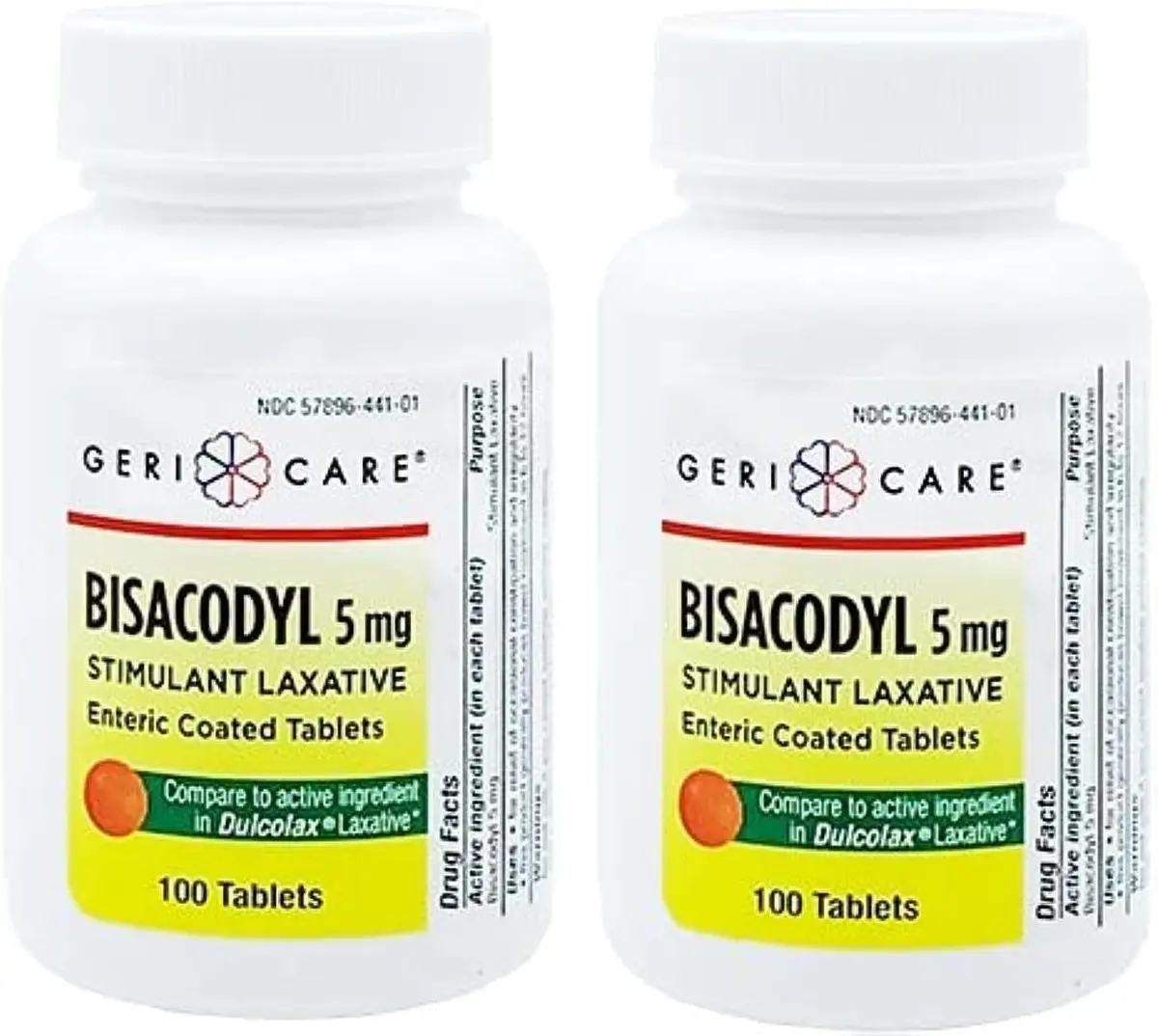 GeriCare Bisacodyl 5 mg Coated Tablet | Gentle Overnight Constipation Relief | 200 Count - main product image