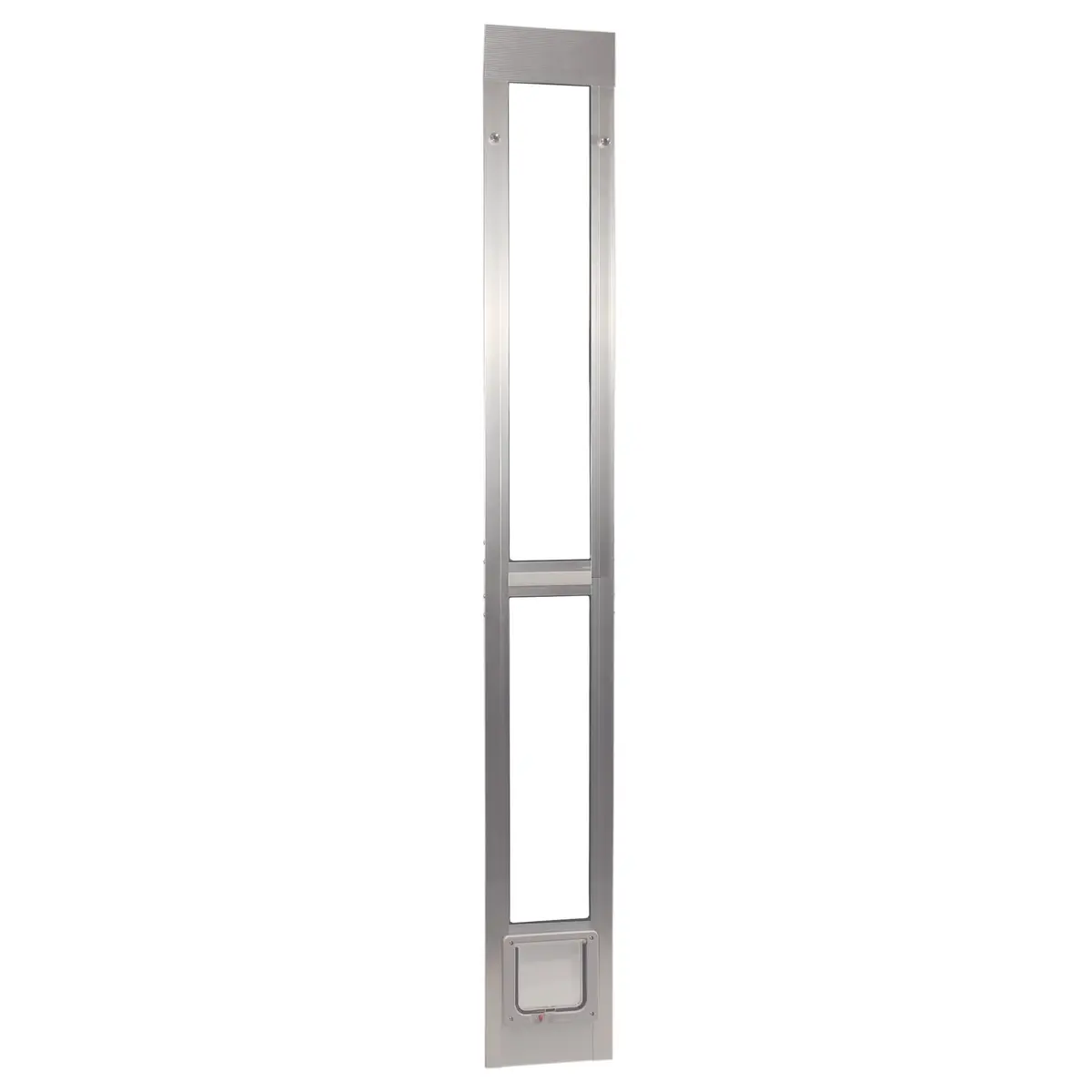 Ideal Pet Modular Aluminum Pet Patio Door, Mill (Silver) | Adjustable Height, Lockable Plastic Flap, Fits 80" Aluminum Sliding Doors - main product image