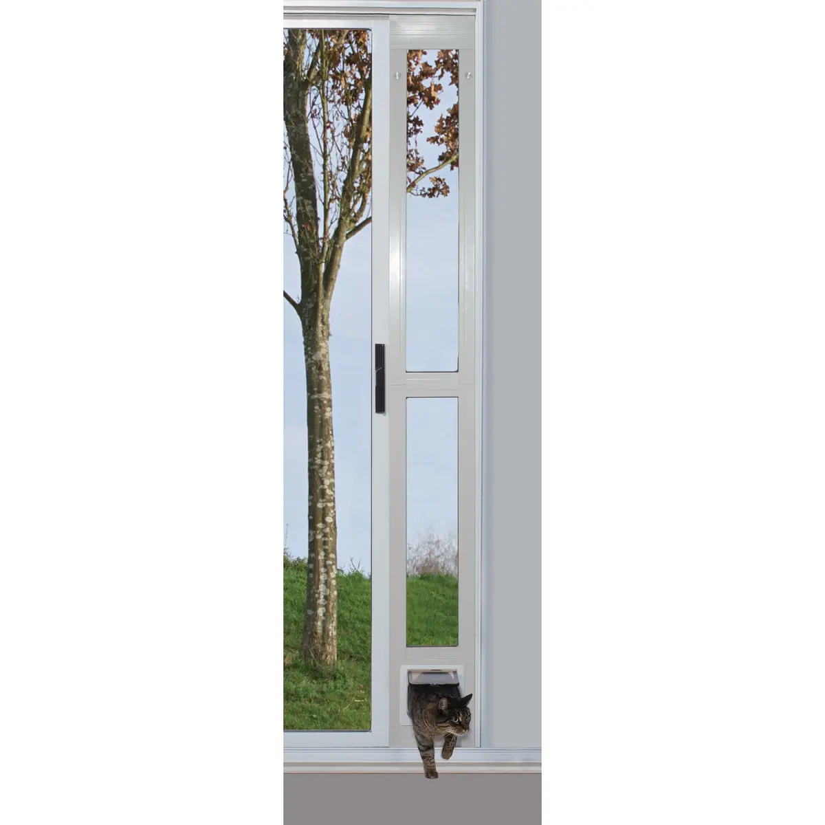 Ideal Pet Modular Aluminum Pet Patio Door, Mill (Silver) | Adjustable Height, Lockable Plastic Flap, Fits 80" Aluminum Sliding Doors - view 2