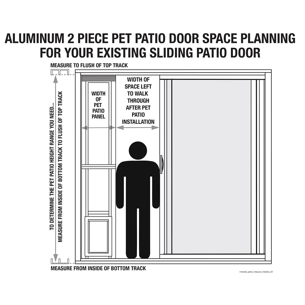 Ideal Pet Modular Aluminum Pet Patio Door, Mill (Silver) | Adjustable Height, Lockable Plastic Flap, Fits 80" Aluminum Sliding Doors - view 4