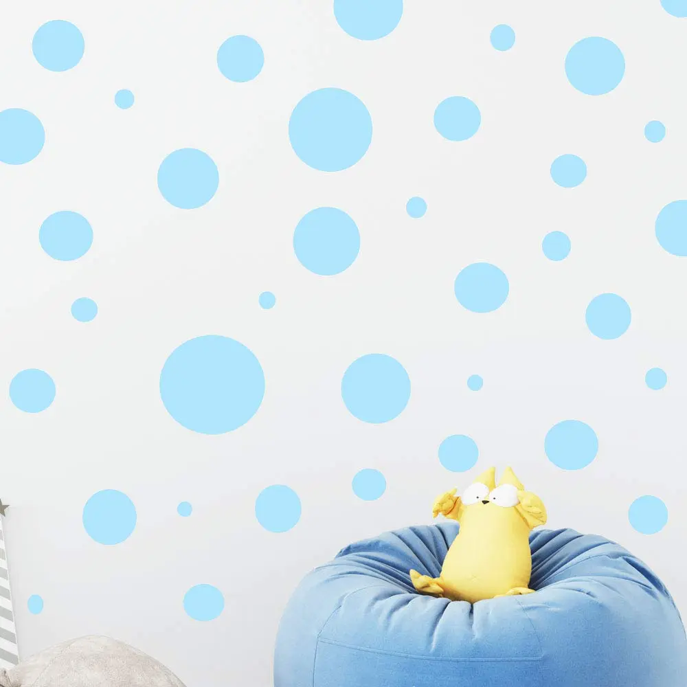 Create-A-Mural Polka Dot Wall Stickers 63 Piece Set | Assorted Sizes for Kids & Nursery Walls - main product image