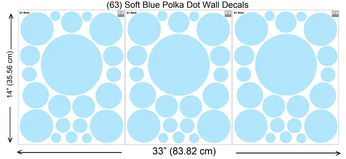 Create-A-Mural Polka Dot Wall Stickers 63 Piece Set | Assorted Sizes for Kids & Nursery Walls - view 3