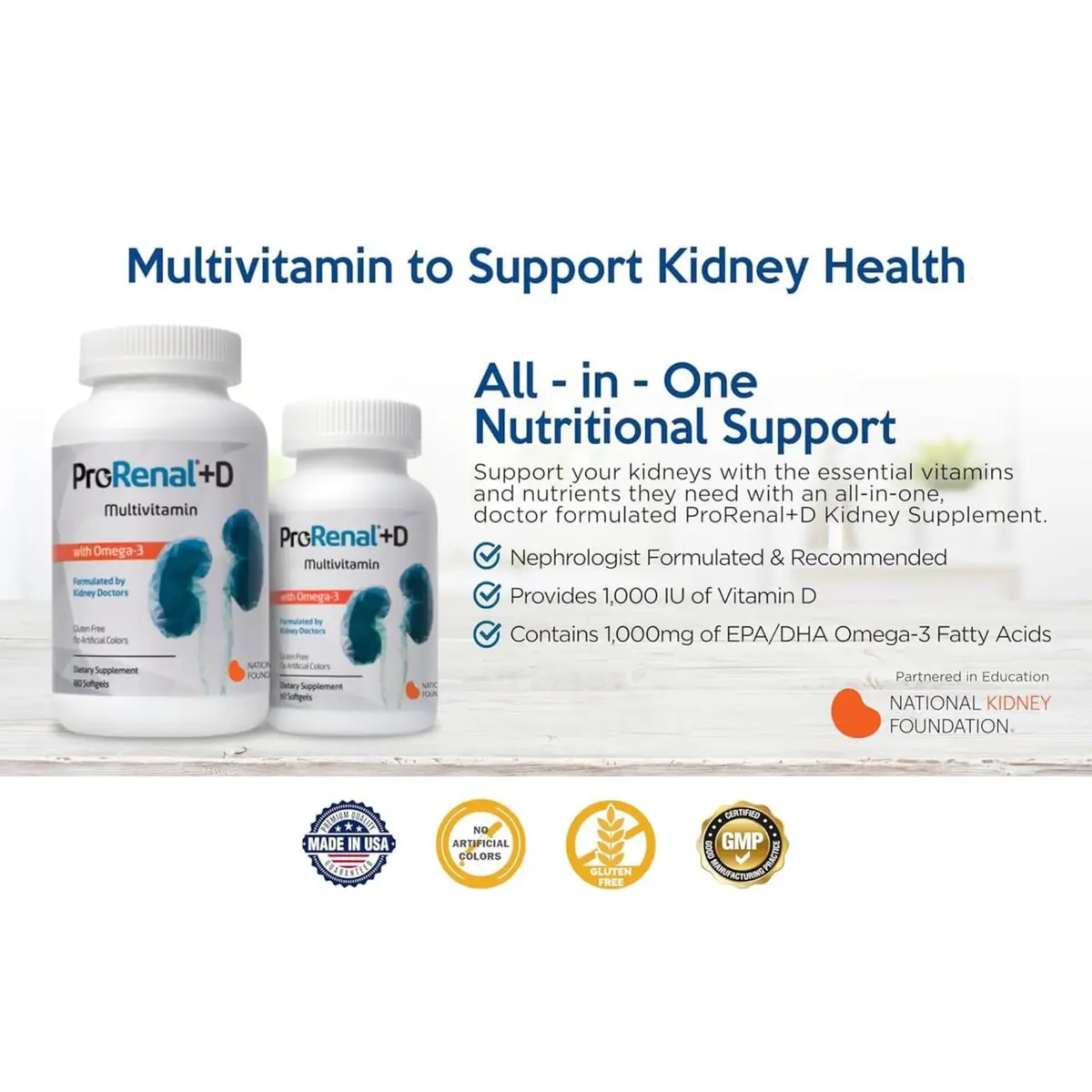 Nephroceuticals ProRenal+D with Omega-3 Fish Oil 180 Softgels - view 4