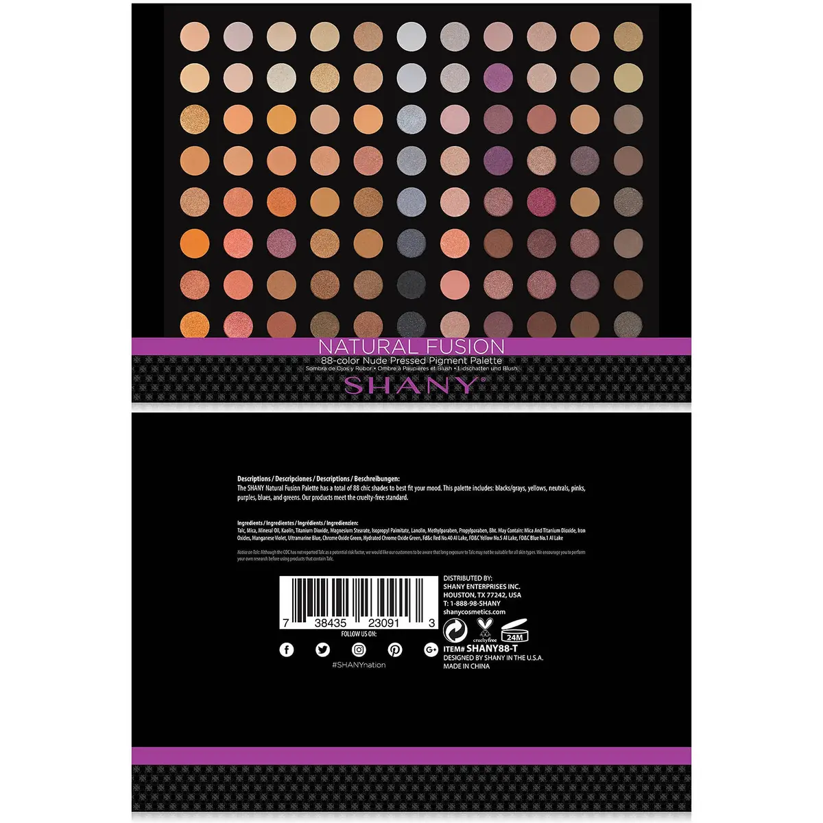SHANY Natural Fusion Eyeshadow Palette - 88 Color Highly Pigmented Matte & Shimmer Eye Shadow - Nude | Blendable, Long Lasting - view 3