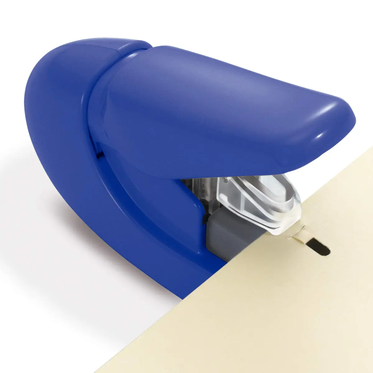 PLUS Paper Clinch Compact Staple-Free Stapler, Heavy Duty, Navy Blue | Fast paper fastening up to 5 sheets, eco-friendly, lightweight, durable - view 2