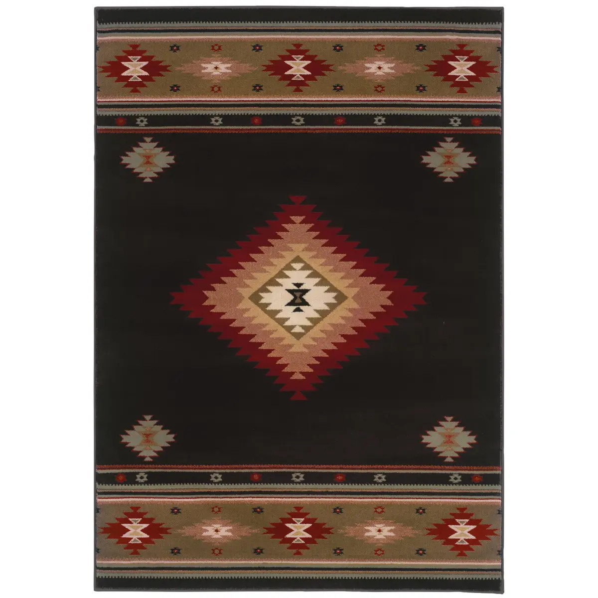 Oriental Weavers Hudson 087G1 Area Rug 1'10" x 3'3" | Modern Southwest Pattern - view 2