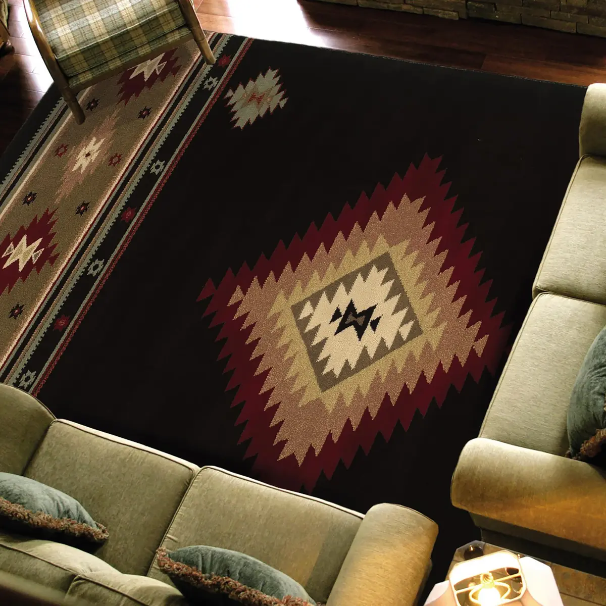 Oriental Weavers Hudson 087G1 Area Rug 1'10" x 3'3" | Modern Southwest Pattern - view 3