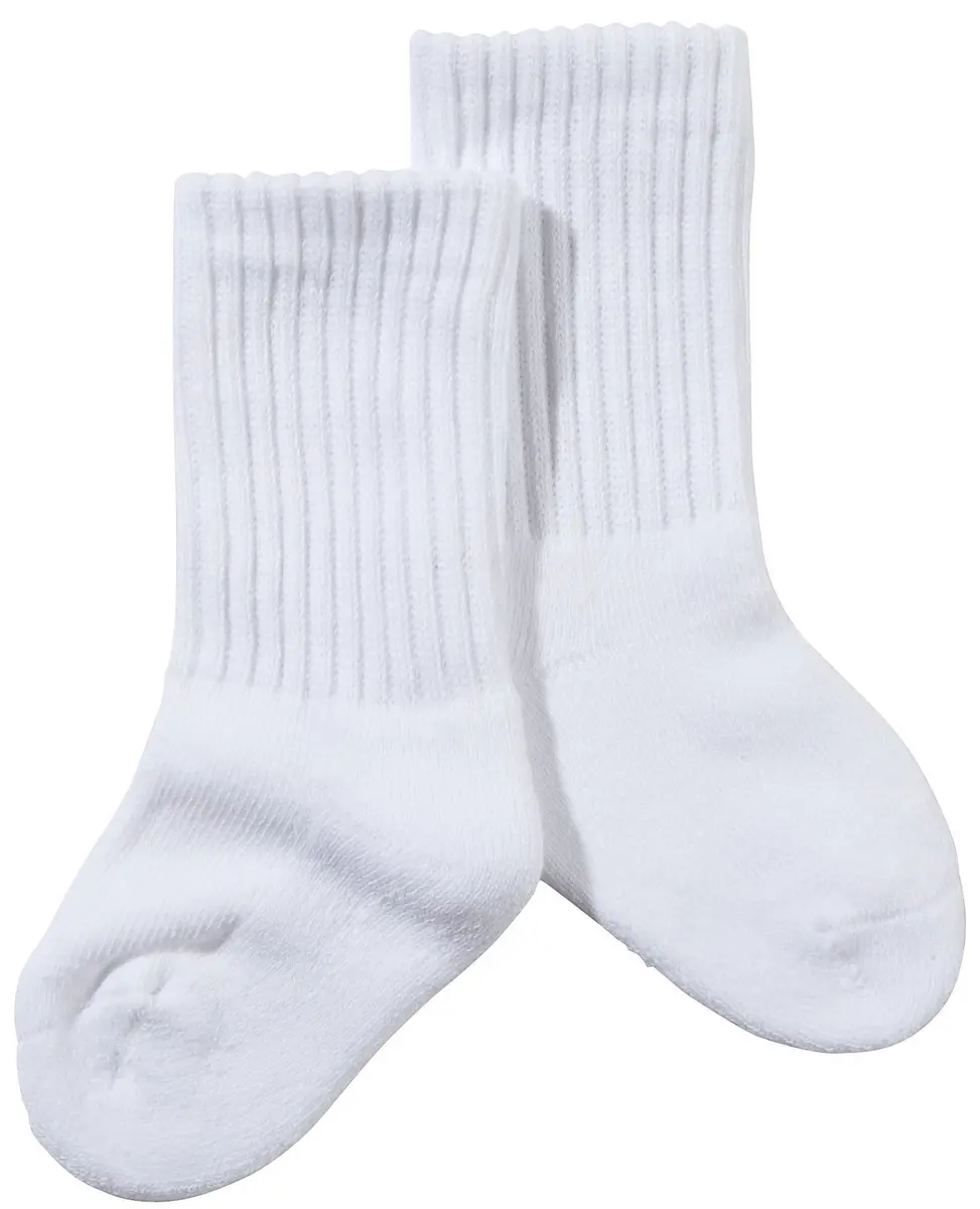 Jefferies Unisex Baby Sport Crew 6 Pk - White | Seamless Toe, 80% Cotton, 4-5.5 - main product image