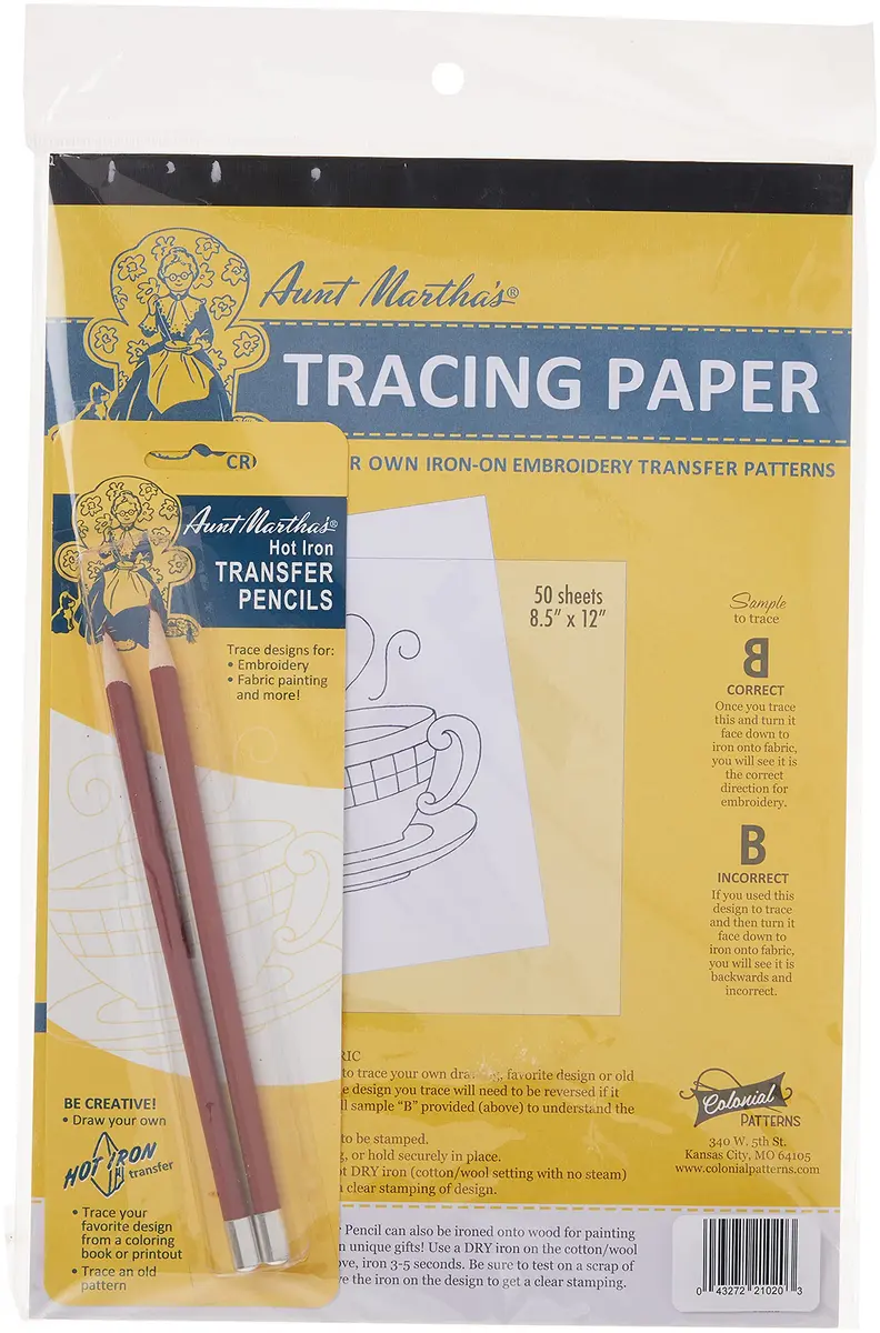 Aunt Martha's Create Your Own Iron-On Pattern Kit,Yellow,8 inch x 11 inch | DIY fabric art - main product image