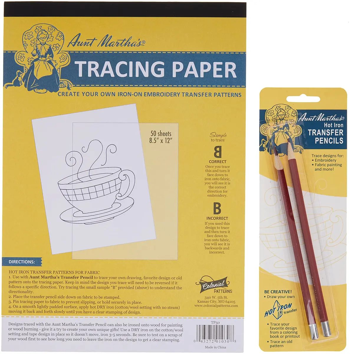 Aunt Martha's Create Your Own Iron-On Pattern Kit,Yellow,8 inch x 11 inch | DIY fabric art - view 2