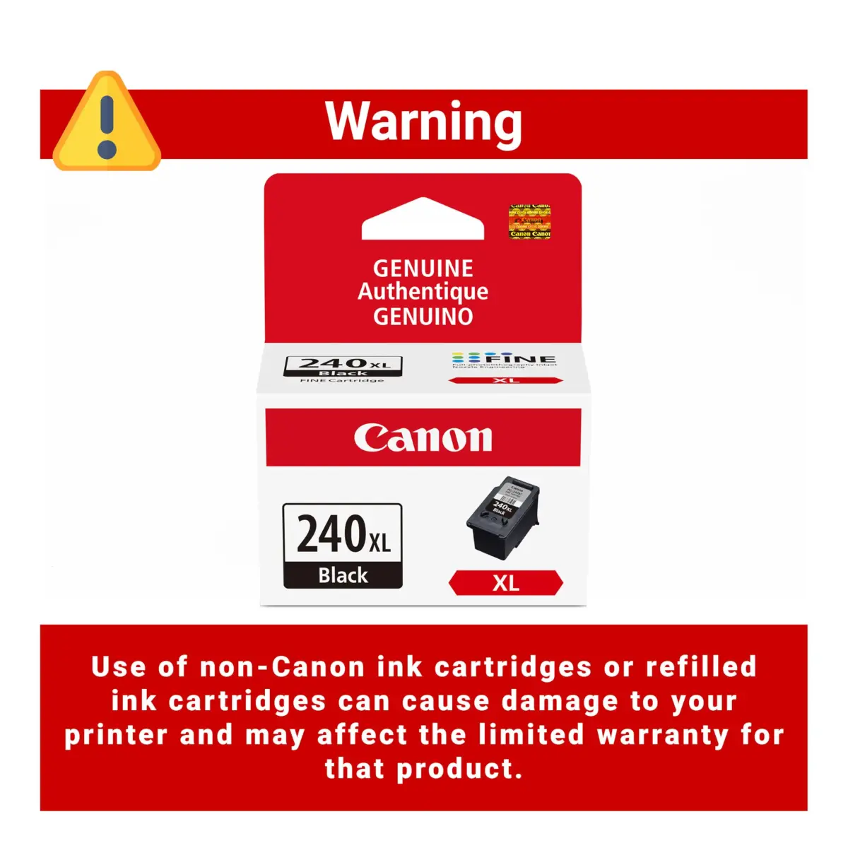 Canon PG-240 XL Genuine Black Ink Cartridge | 300 Pages Yield (9ml) - view 2