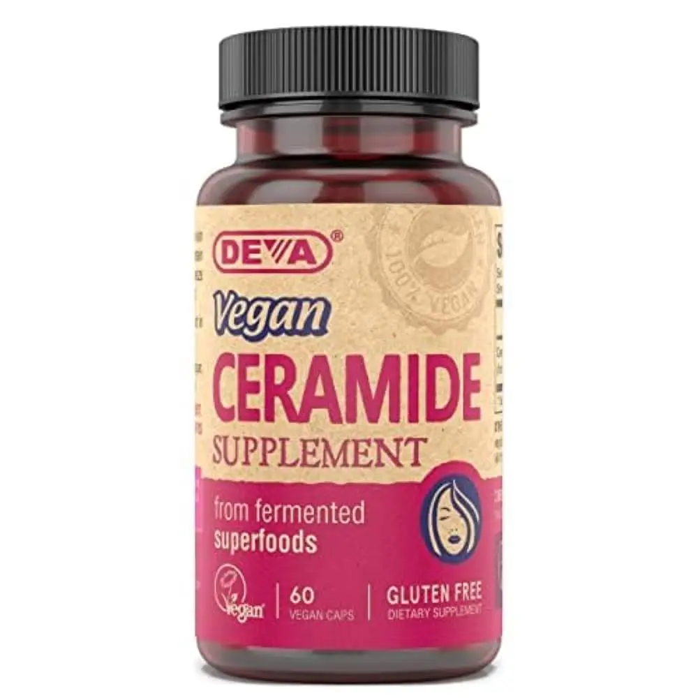 Deva Vegan Vitamins Skin Restoring Ceramide Supplement Tablets, 60 Count | Vegan, Gluten-Free, Supports Skin Barrier - main product image