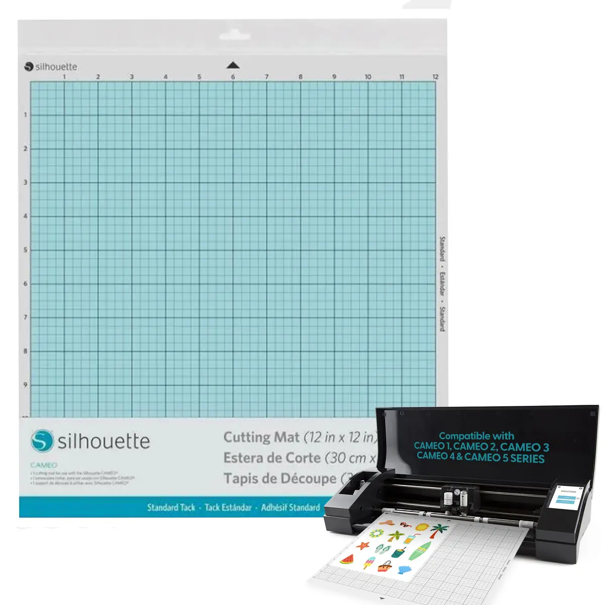 Silhouette Cameo Replacement Cutting Mat | 12-inch Square Vinyl Craft Surface - main product image
