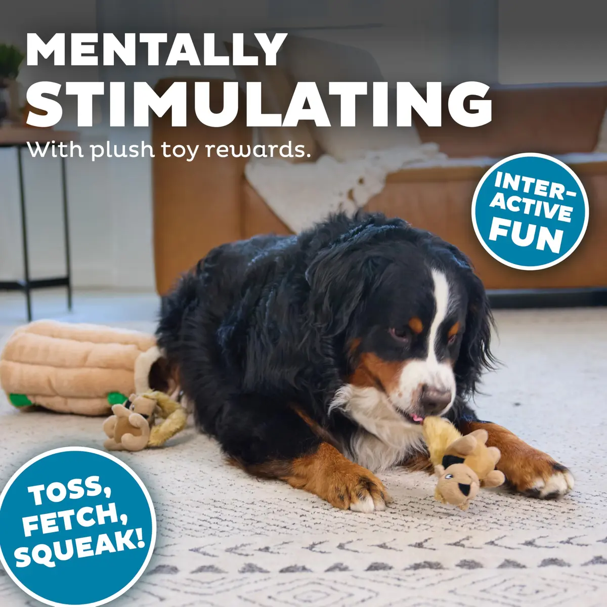 Outward Hound Hide-A-Squirrel Plush Squeaky Dog Toy XL (310g / 0.68lb) | Interactive Puzzle & Fetch Toy for Dogs - view 4