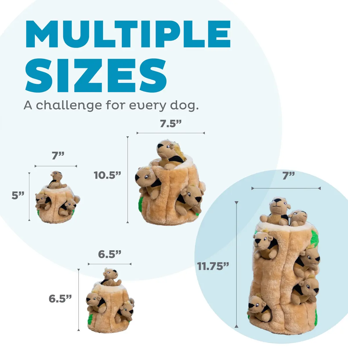 Outward Hound Hide-A-Squirrel Plush Squeaky Dog Toy XL (310g / 0.68lb) | Interactive Puzzle & Fetch Toy for Dogs - view 5