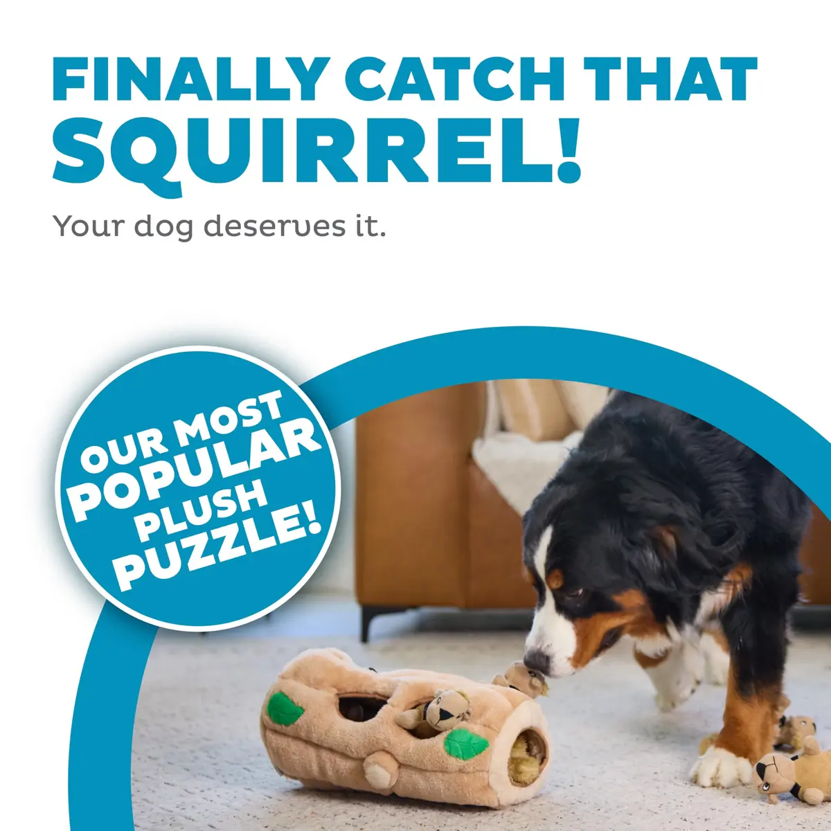 Outward Hound Hide-A-Squirrel Plush Squeaky Dog Toy XL (310g / 0.68lb) | Interactive Puzzle & Fetch Toy for Dogs - view 2