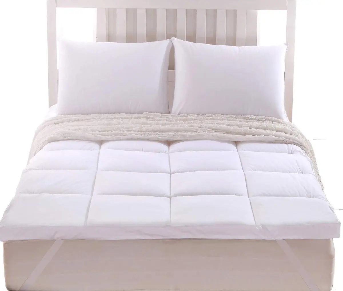 Royal Tradition King Mattress Topper 78 x 80 inches | Plush Down Alternative, Microfiber, Washable - main product image