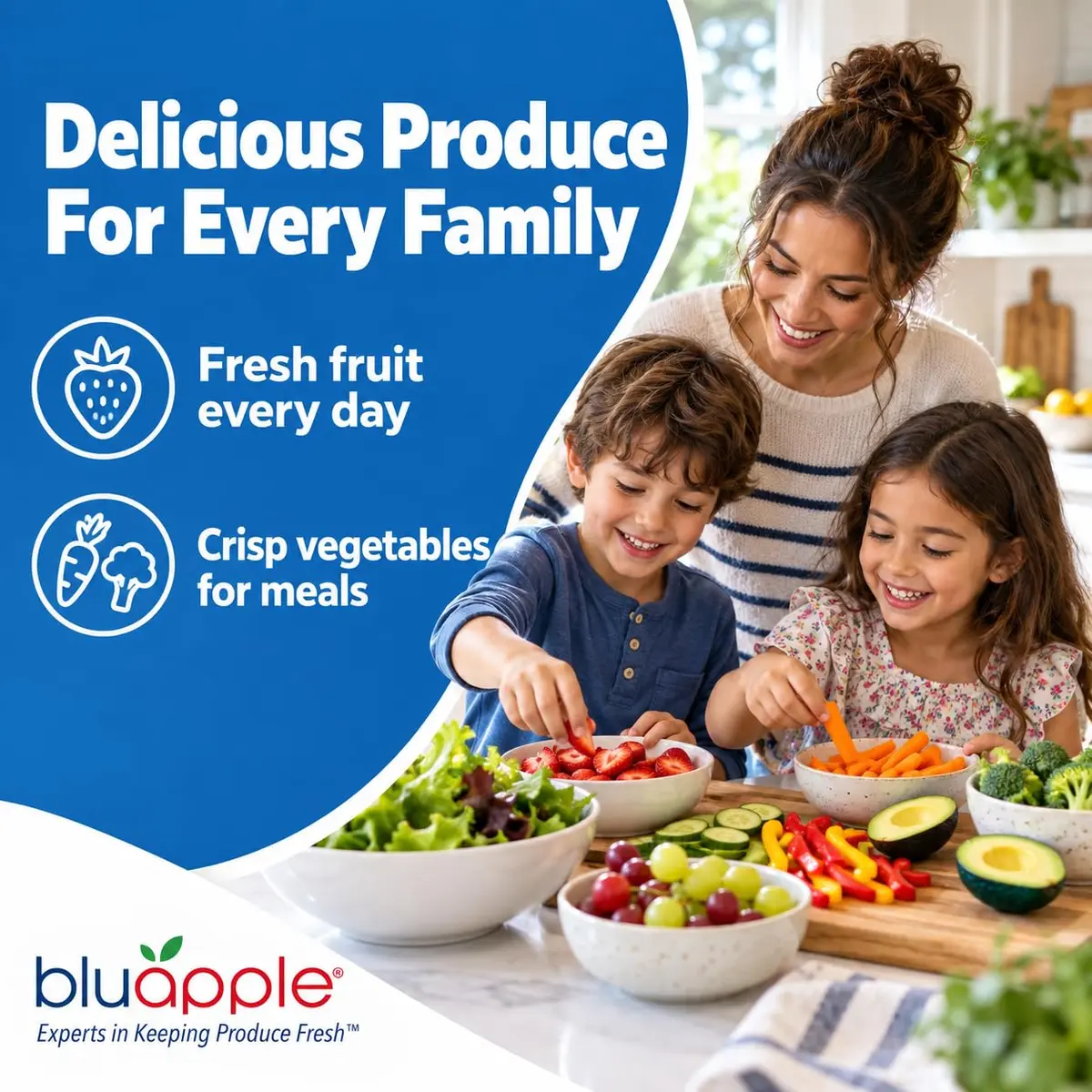 BluApple Produce Saver Ethylene Gas Absorber - Fresh Fruit & Vegetable Storage for Refrigerator Crisper, Shelves & Fruit Bowls, Produce Keeper, Fruit Saver, Kitchen Must Haves, BPA-Free - 2-Pack - view 6