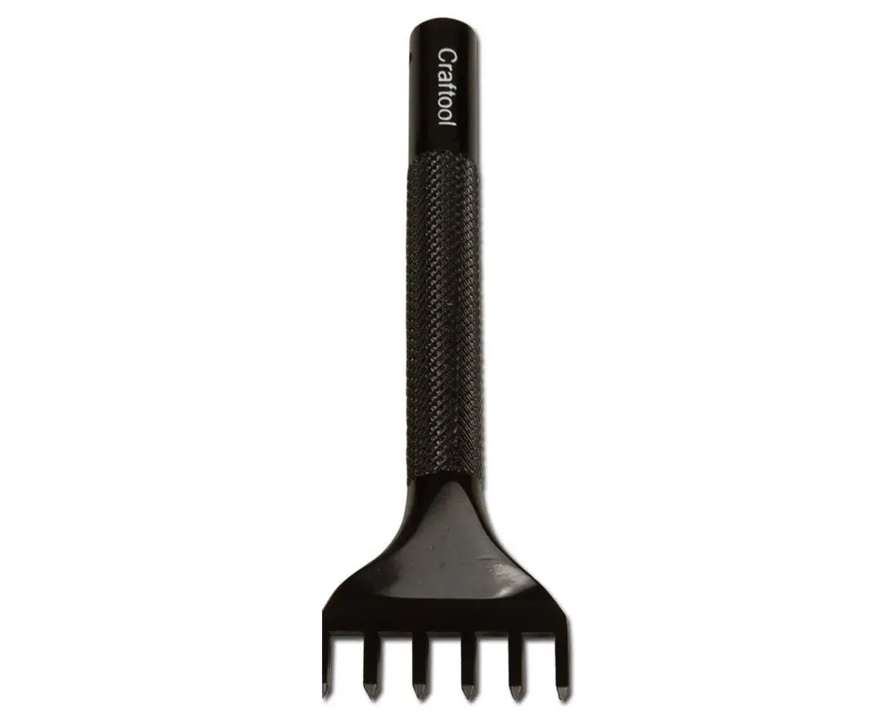 Tandy Leather Craftool Pro Line Diamond Stitching Chisel 6 Prong 4.8mm (5/32") | Precision Tool for Leathercraft - main product image