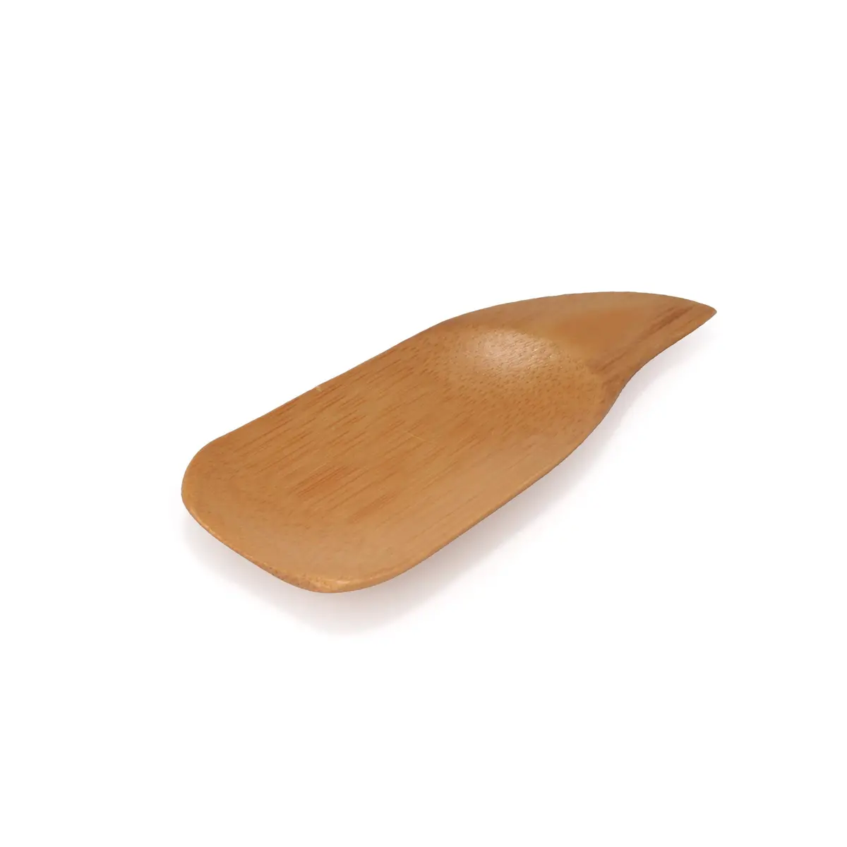 BambooMN 4" Small Solid Bamboo Curved Handle Scoop | Eco-Friendly Kitchen Utensil for Spices & Sauces - view 2