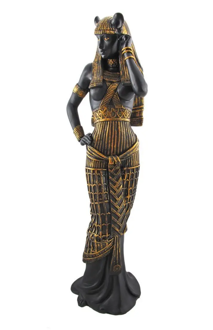 Pacific Giftware PTC 10.75 Inch Flirty Bastet Egyptian Mythological Goddess Statue Figurine | Handcrafted Bronze Decor - main product image