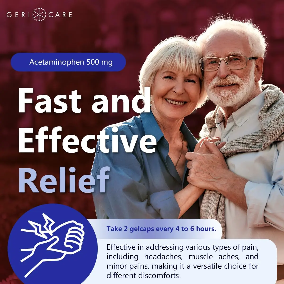 GeriCare Extra Strength Acetaminophen 500mg | Rapid Release Gelcaps for Fast Pain Relief - view 5