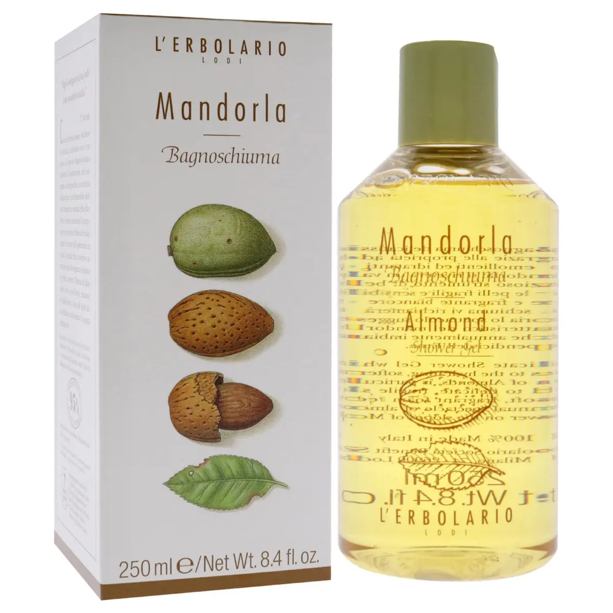 L'Erbolario Moisturizing Body Wash for Dry & Sensitive Skin 8.4 oz | Nourishing Almond & Amber - view 3
