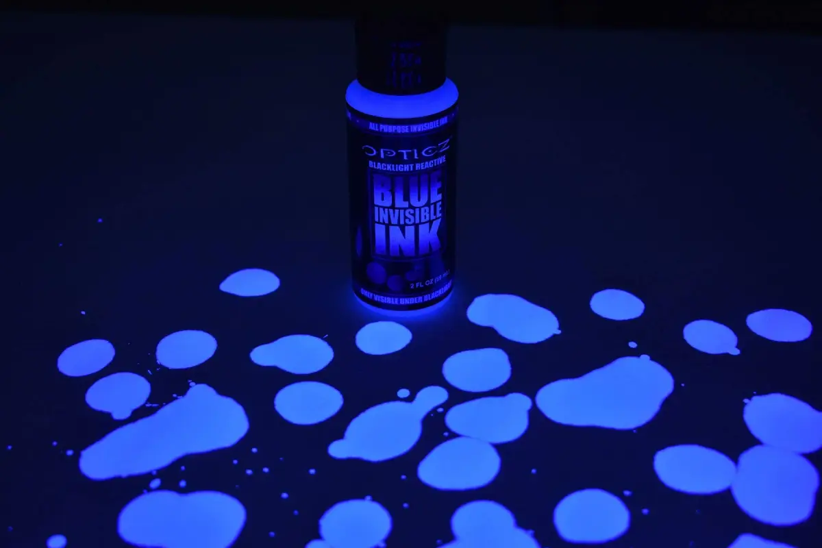Opticz Invisible Blue UV Blacklight Reactive Ink 59ml (2 Fl Oz) | Glows Bright Blue Under Blacklight - view 2