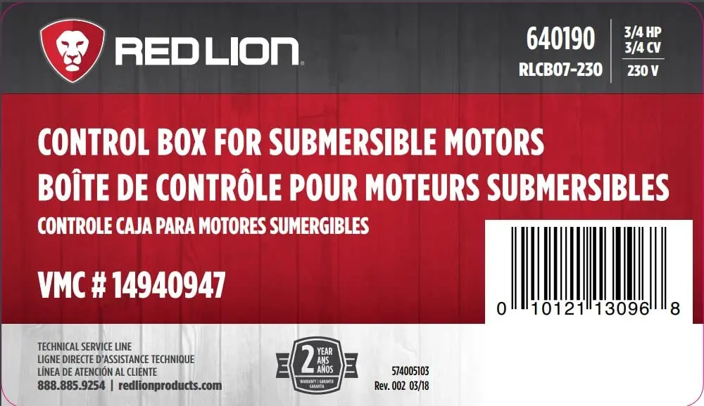 Red Lion Control Box for 4" Submersible Well Pumps | 3/4 HP, 230V, Weather-Resistant - view 9