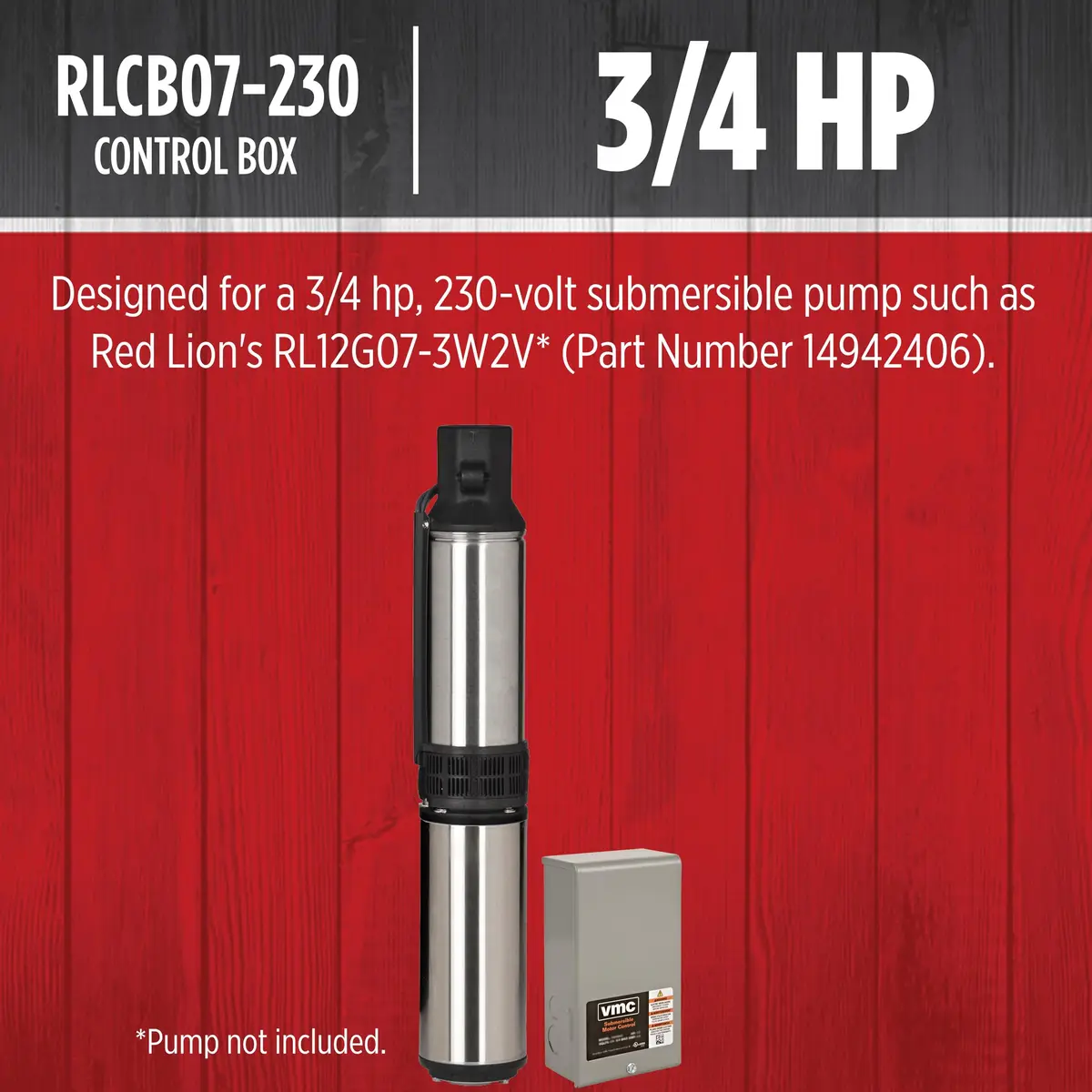 Red Lion Control Box for 4" Submersible Well Pumps | 3/4 HP, 230V, Weather-Resistant - view 3