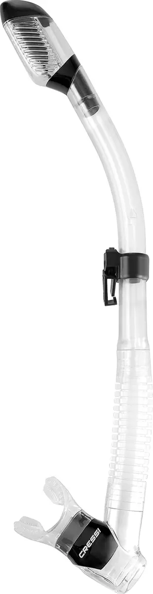 CRESSI Supernova Dry Snorkel Clear/Black | Wide Elliptical Bore for Easier Breathing - main product image