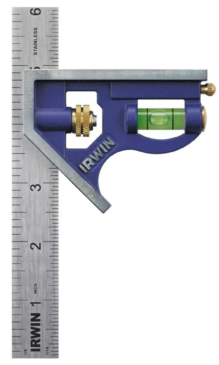 IRWIN Tools Combination Square Metal-Body 6-Inch (1794468) Blue | Accurate 90° & 45° Readings - main product image