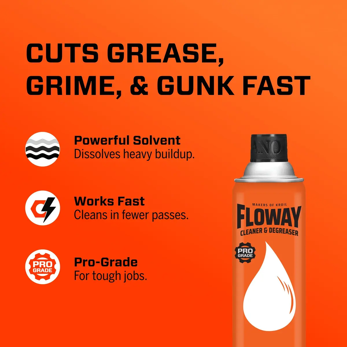 KROIL Floway Cleaner & Degreaser 13oz | Heavy-Duty Automotive & Machinery Degreaser - view 2