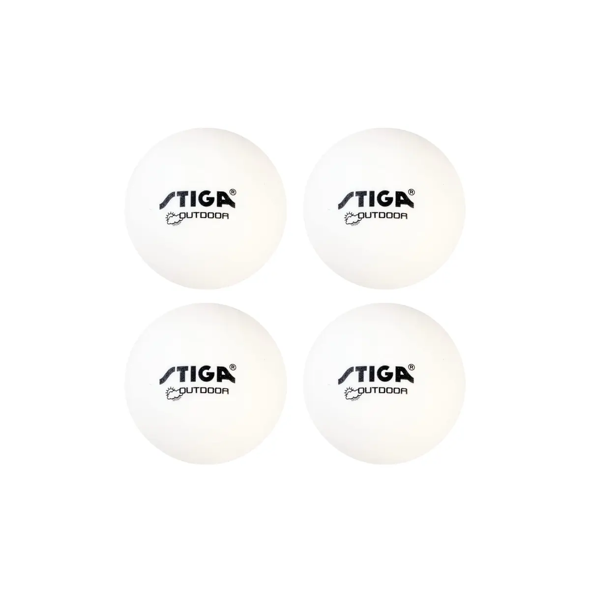 STIGA Outdoor Ping Pong Balls (4-Pack) Water-Resistant, Heavier, Seamless Design for Consistent Bounce & Spin - main product image
