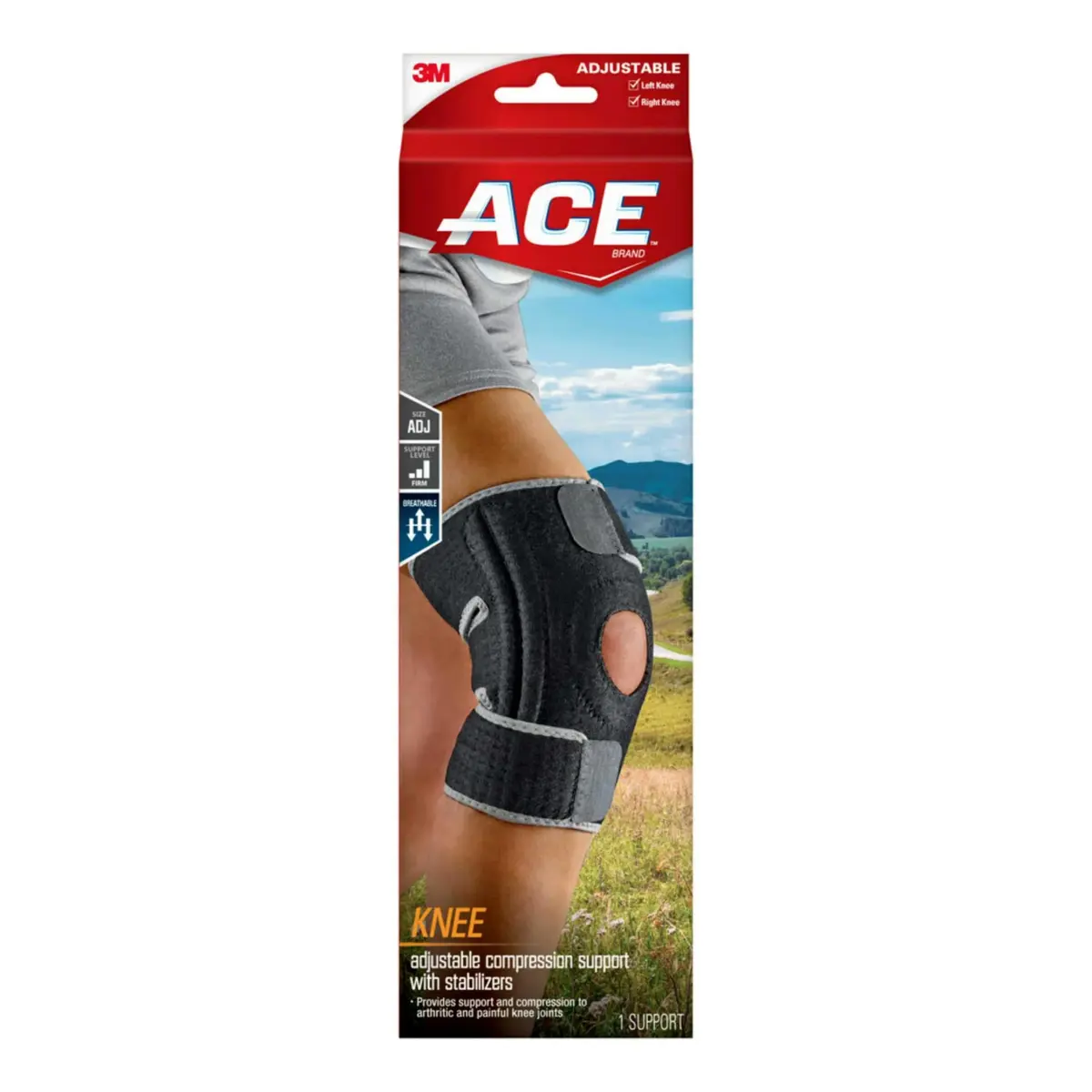 ACE Brand Adjustable Knee Brace with Side Stabilizers & Compression 1 Unit | FDA Approved Orthopedic Brace for Arthritis & Joint Pain - view 2