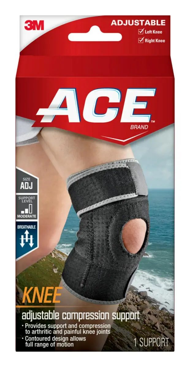ACE Adjustable Knee Brace Support & Compression for Arthritic & Painful Knees | Breathable, Odor-Resistant, One Size - main product image