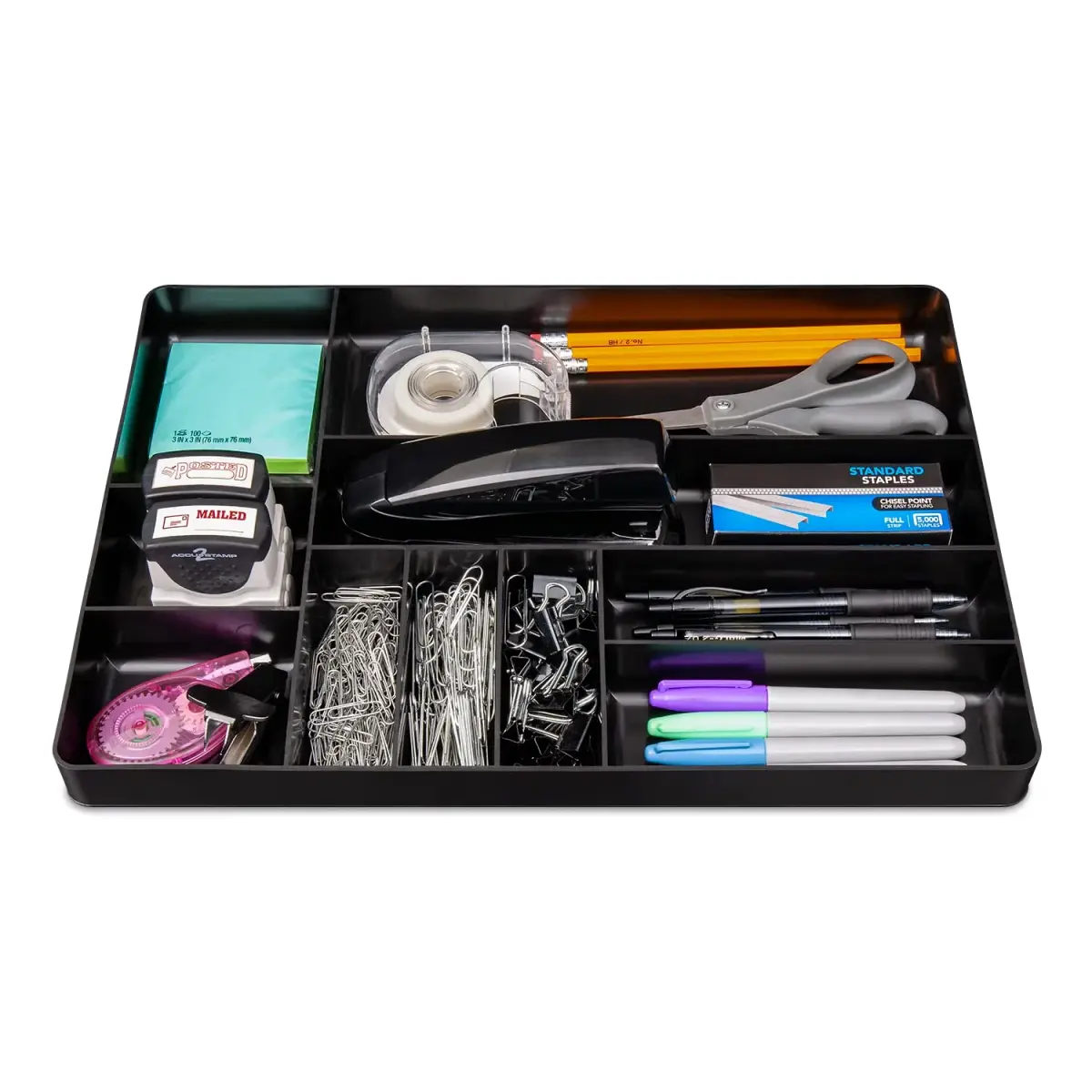 Ernst Manufacturing 10-Compartment Drawer Organizer Tray Blue | Heavy Duty Stackable Plastic for Garage Tools, Nuts, Bolts, Parts - view 5