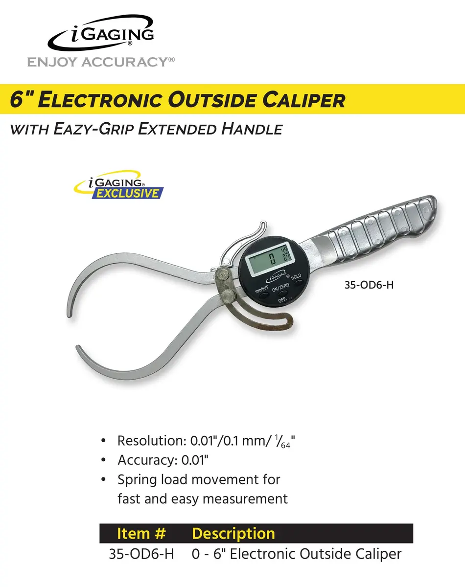 iGaging Digital Outside Caliper 150mm (6 inches) | Precision Measurement Tool - view 2