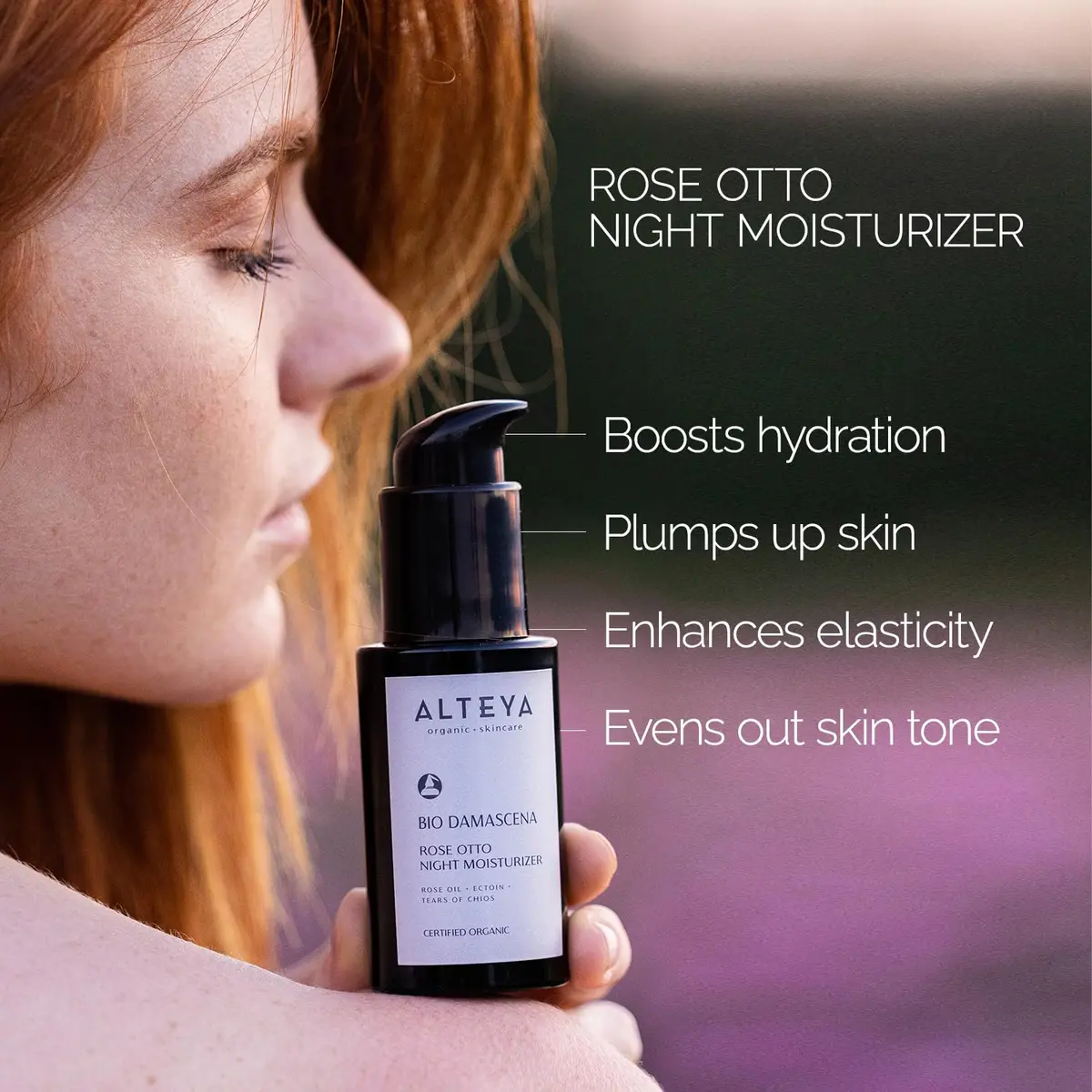 Alteya Organic Night Moisturizer 1.7 Fl Oz | Organic Bulgarian Rose Oil Night Cream for Skin Repair - view 4