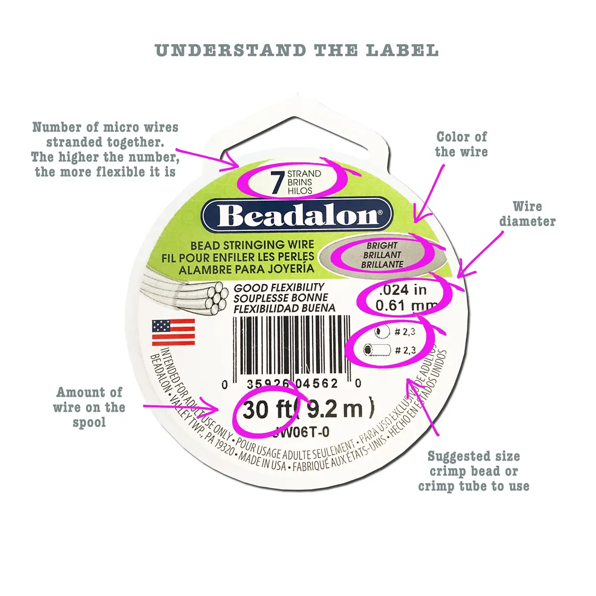Beadalon 7-Strand Stainless Steel Beading Wire, 0.46 mm (0.018 in) - Satin Gold | Jewelry Making - view 3