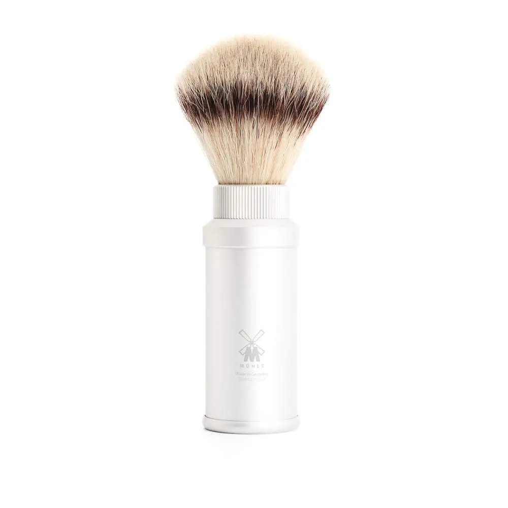 MÜHLE Travel Silver Shaving Brush for Men with Synthetic Silvertip Fibre | Compact, Vegan & Quick-Dry - main product image