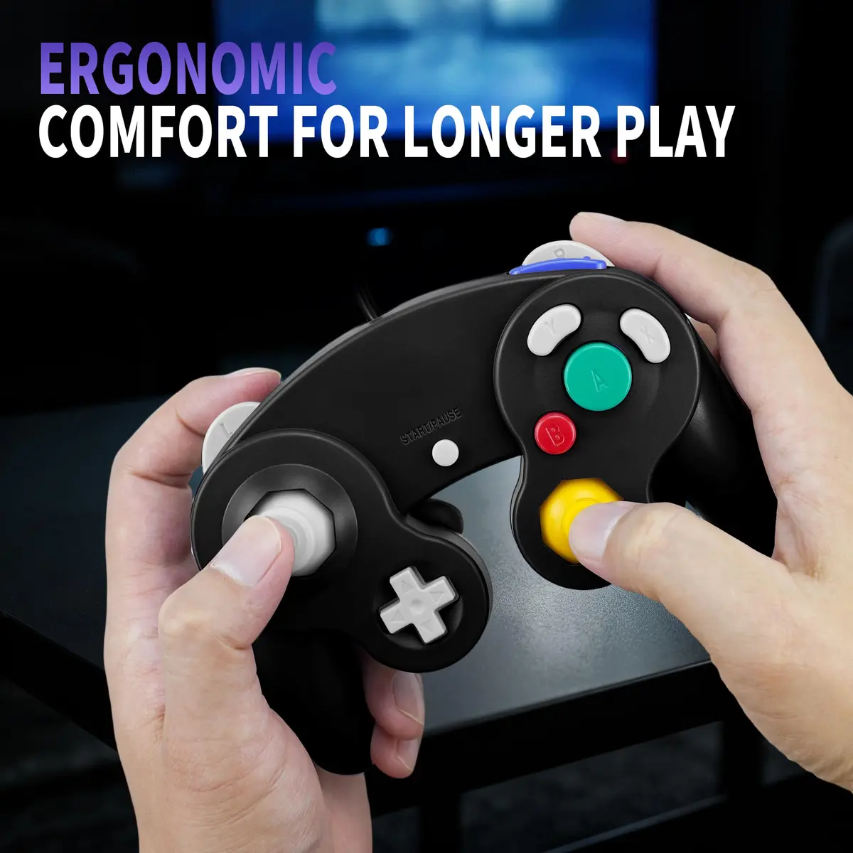 CirKa Wired Controller for Nintendo GameCube & Wii - Black | Dual Analog Joysticks & Vibration - view 6