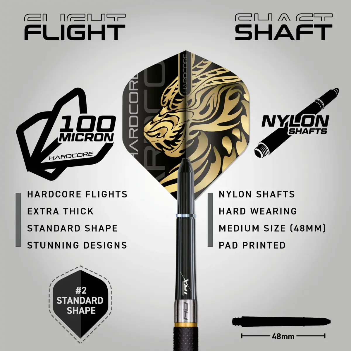RED DRAGON Golden Eyes 26g Steel Tip Darts Set | 85% Tungsten, Laser-Etched Aluminium Shafts - view 3