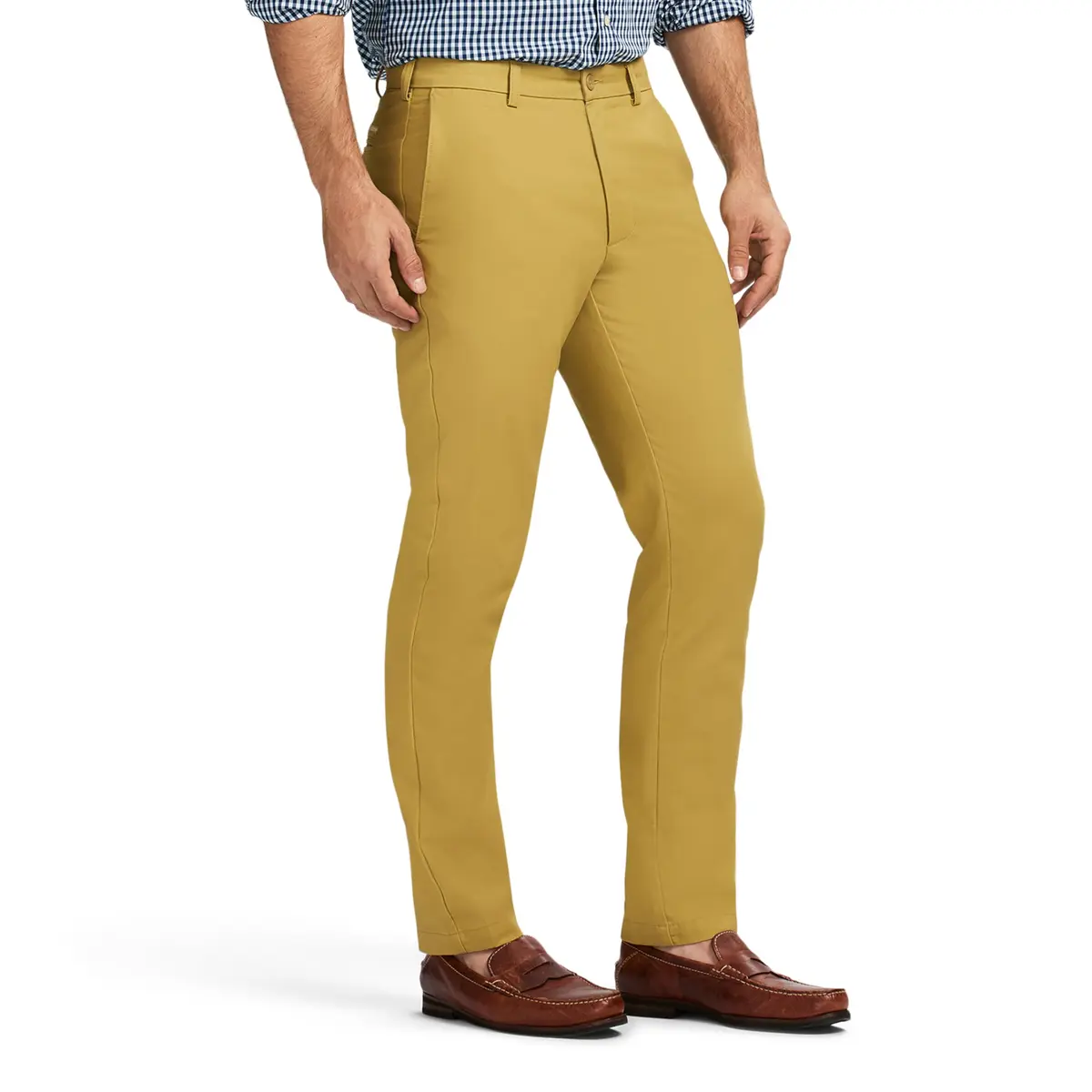 IZOD Men's American Chino Flat-Front Straight-Fit Pants, Khaki, 30W x 32L | Classic, breathable cotton chinos for men - view 2
