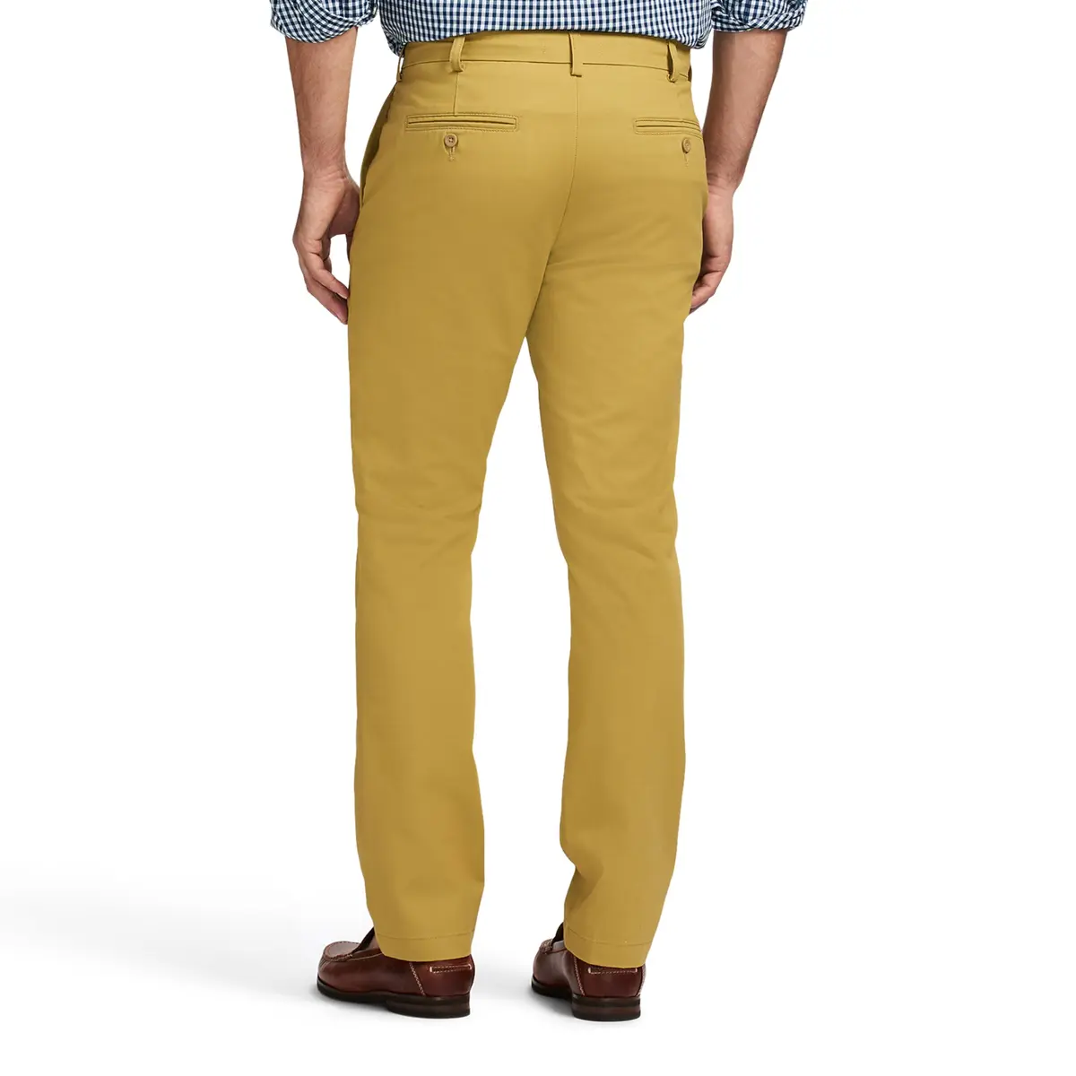 IZOD Men's American Chino Flat-Front Straight-Fit Pants, Khaki, 30W x 32L | Classic, breathable cotton chinos for men - view 3